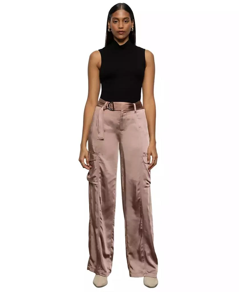 Sanctuary Women's Satin Wide-Leg Cargo Pants 1