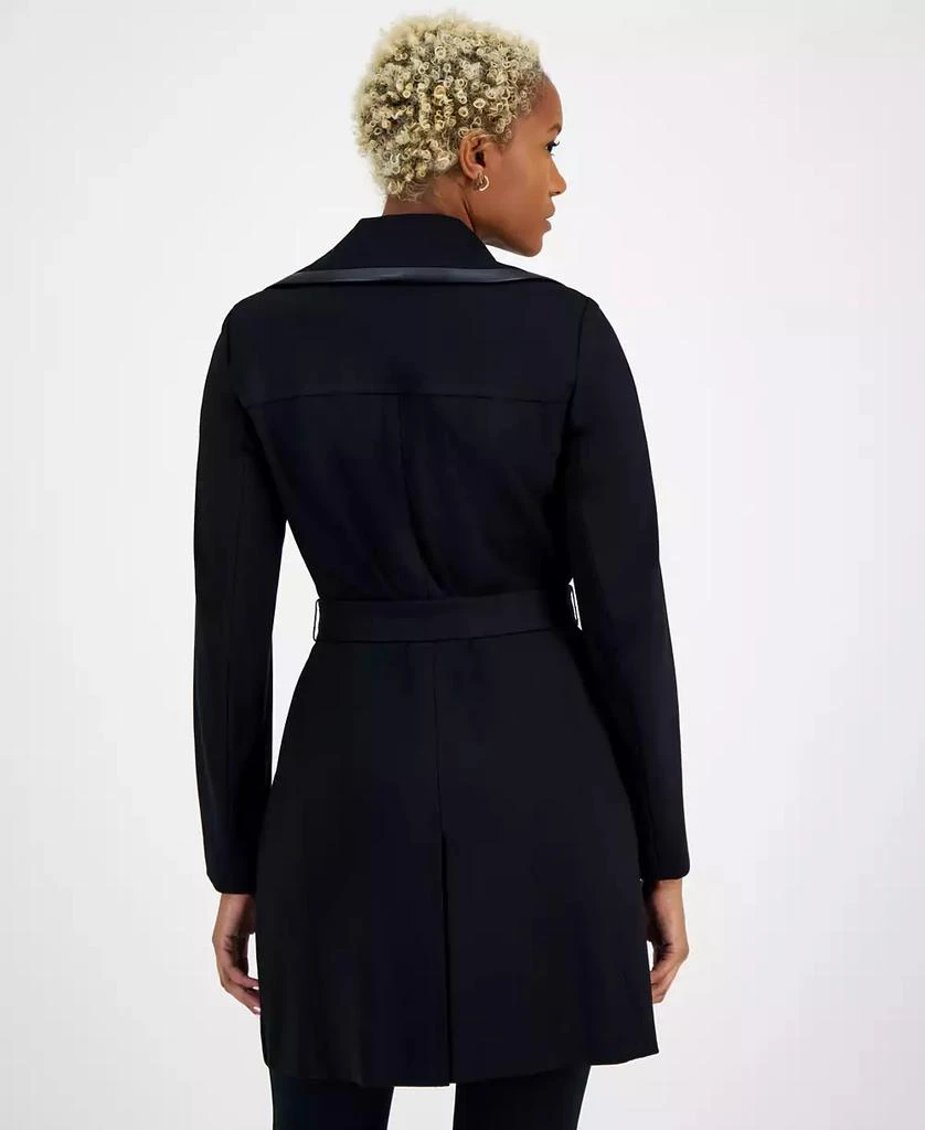 Bar III Women's Contrast-Trim Belted Compression Jacket, Created for Macy's 2