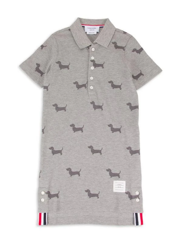 Thom Browne Little Girl's & Girl's Dog Print Polo Dress 1