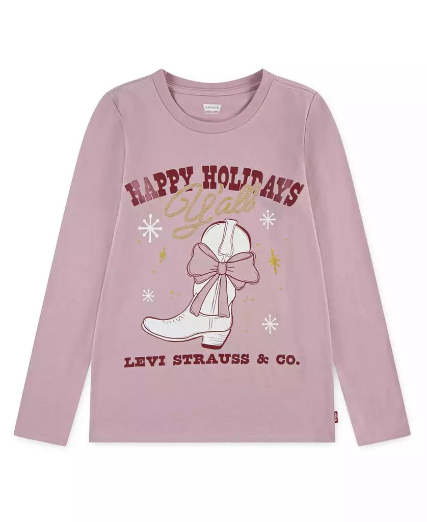 Levi's Girls' Graphic T-Shirt - Soft Crewneck Tee With Rolled Sleeves