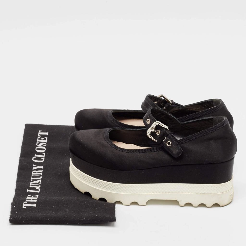 Miu Miu Miu Miu Black Satin Mary Jane Platform Sneakers Size 36 9