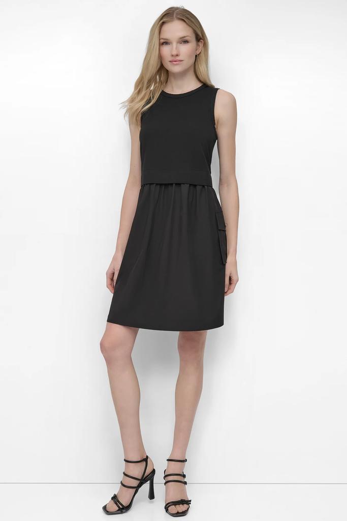 DKNY MIXED MEDIA CARGO A-LINE DRESS