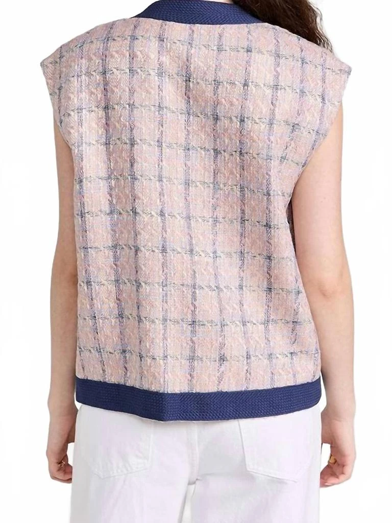 L'Agence Laurel Oversized Vest In Tan/pink 2