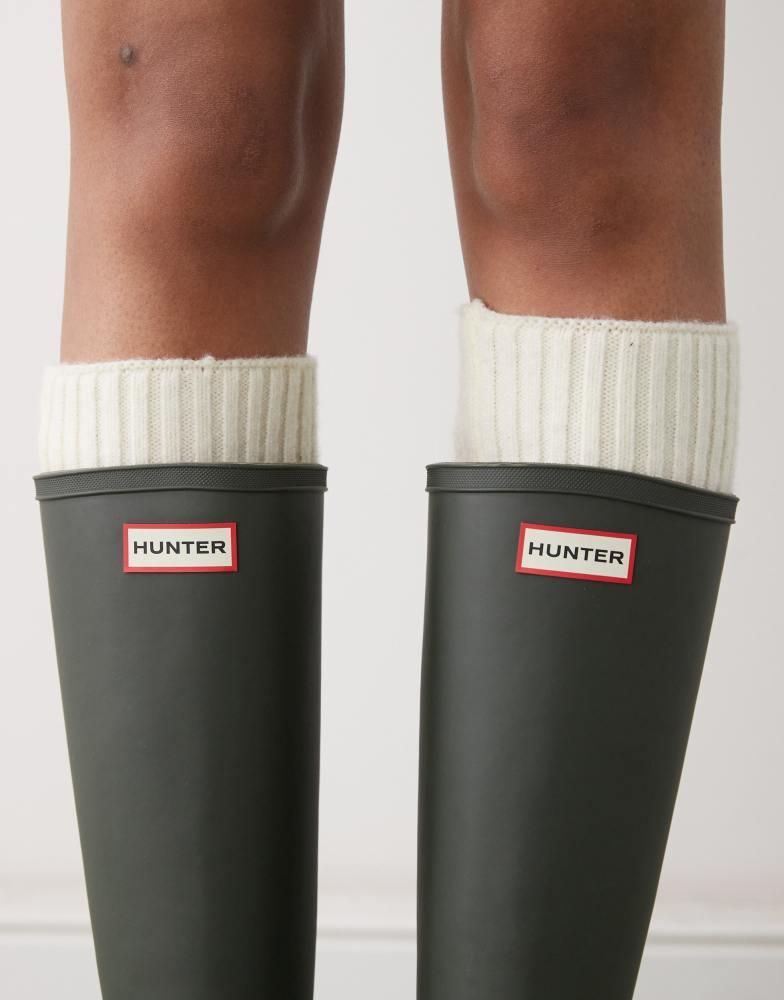 Hunter Hunter Downpour tall wellington boots in dark olive
