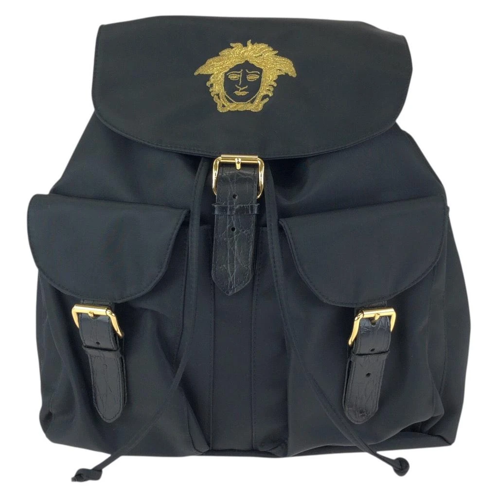 Versace Barocco Signature Print Backpack Black NWOT Versace Black Nylon Barocco Signature Print Zip Backpack main image 4
