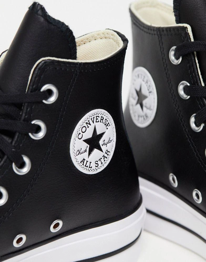 Converse Converse chuck taylor all star Hi lift trainers in black leather 2
