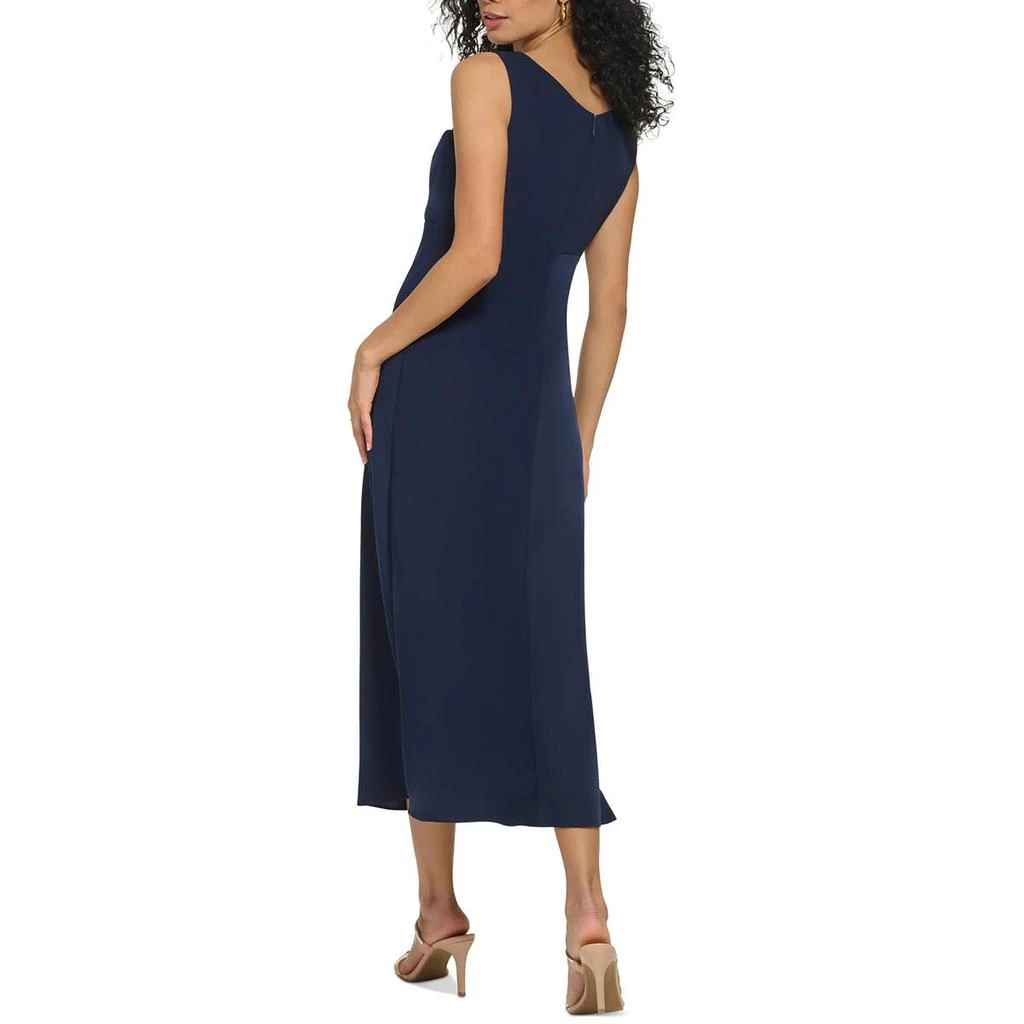 DKNY Womens Sleeveless Draped Neck Midi Dress 2