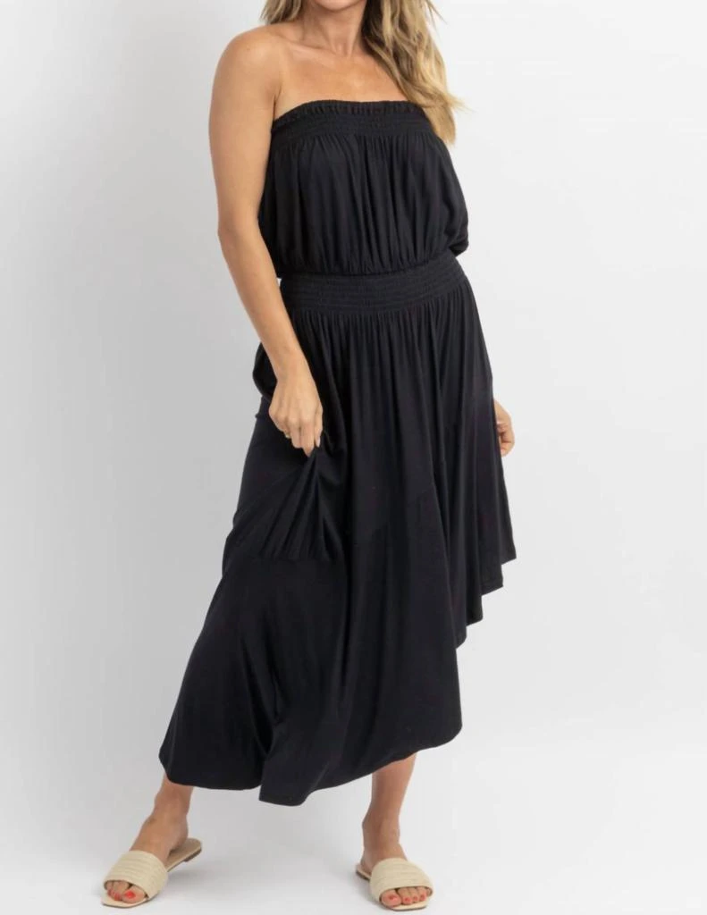 Sugarlips Ayanna Asymmetric Tube Midi Dress In Black 1