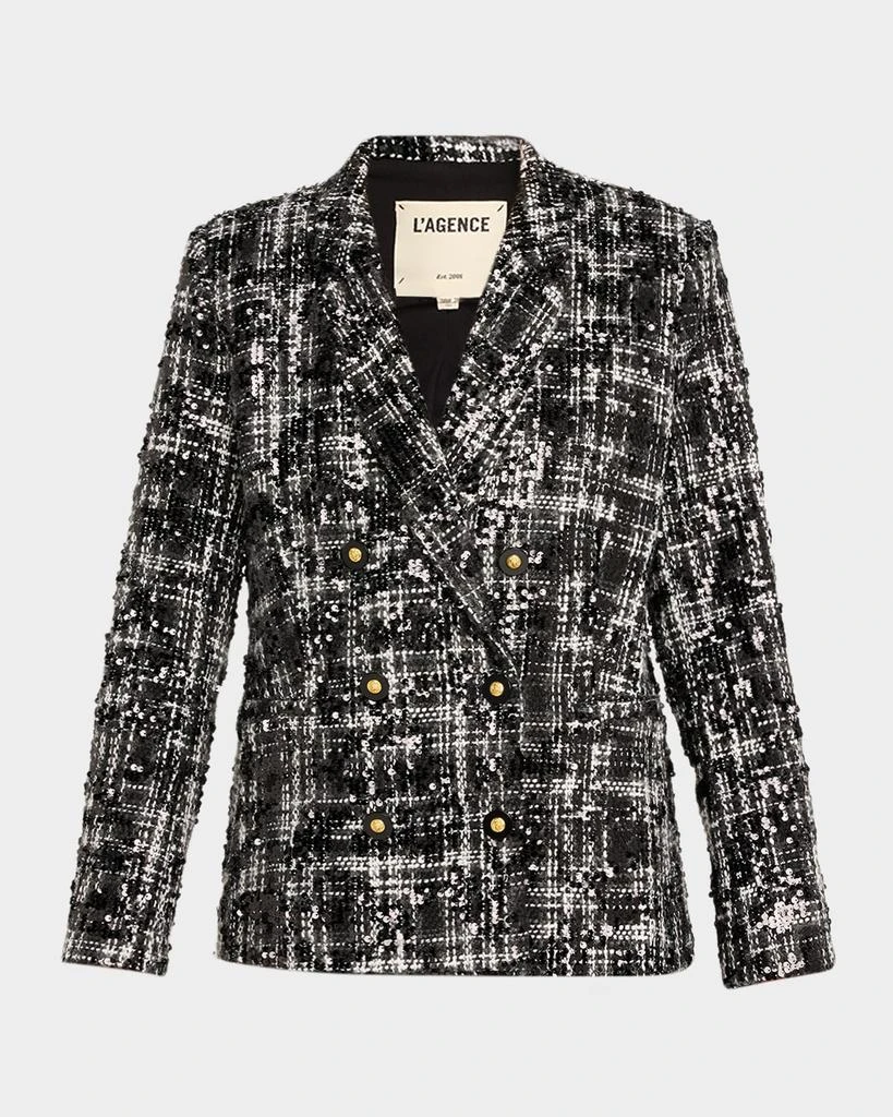 L'Agence Colin Sequined Tweed Blazer 1