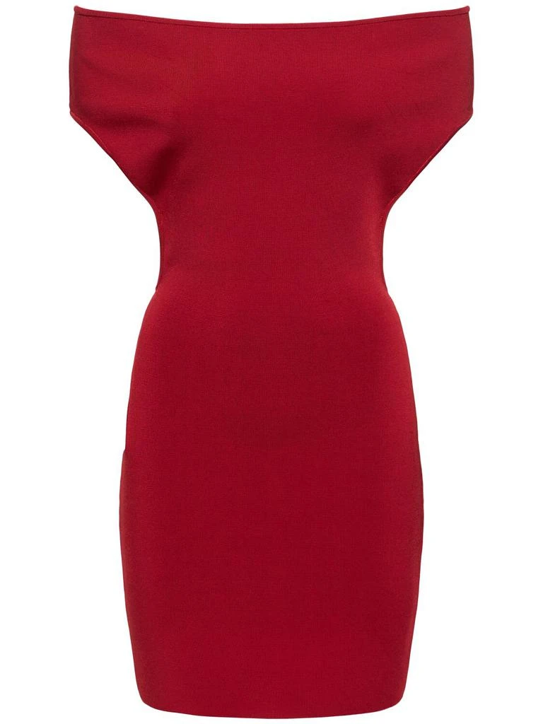 open lace back dress La Mini Robe Pralu Dress in Dark Red