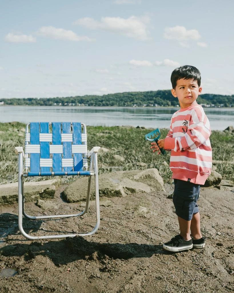 Deux par Deux French Terry Sweatshirt Brick and White Stripes 2