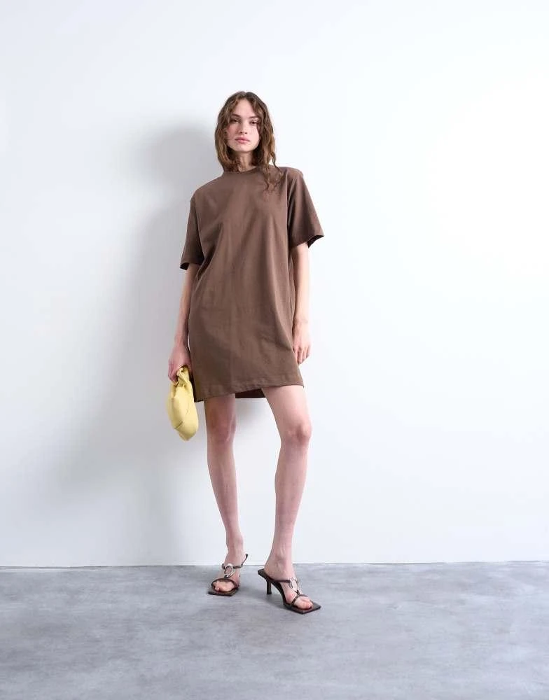 brown oversized t shirt dress Weekday - T-Shirt Dress - Women - Cotton - L