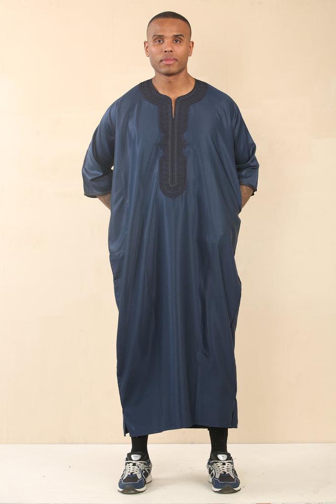 Arabic Thobes Men's Blue Moroccan Thobe Djellaba Jubba Robe Eid