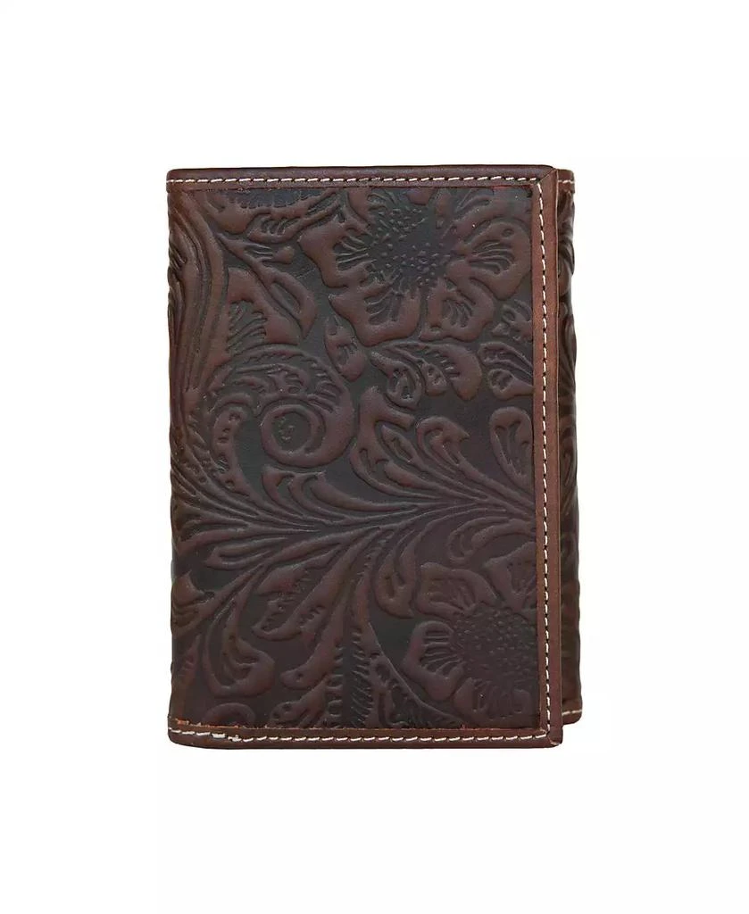 Lucky Brand Men's Western Embossed Leather Trifold Wallet 1