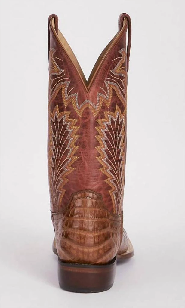 Lucchese Men's Caiman Belly Exotic Charles Horseman Boots In Sienna/red 3