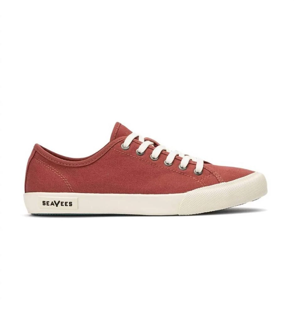 SeaVees Women's Monterey Sneaker Standard Sneaker In Red Ochre Cotton Canvas 2