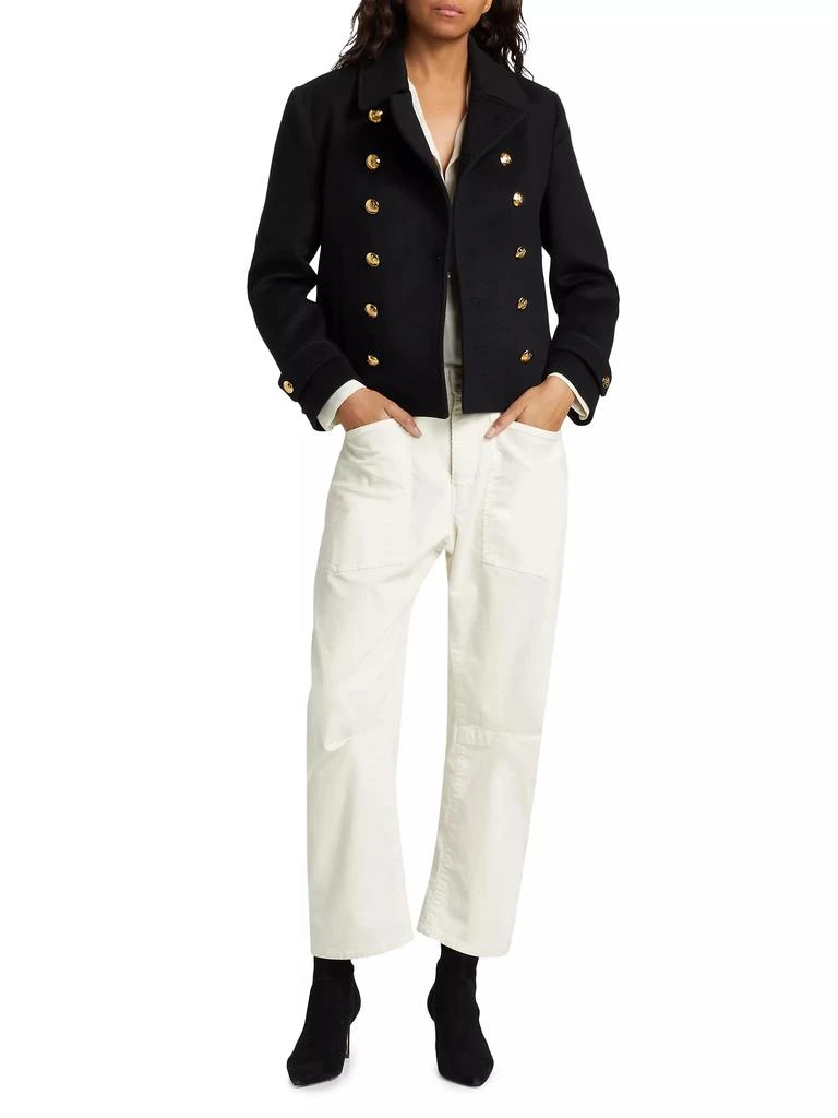 Nili Lotan Ornella Wool Cropped Peacoat 2