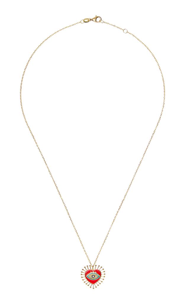L'ATELIER NAWBAR L'Atelier Nawbar - Eye Heart U 18K Yellow Gold Pendant Necklace - Red - OS - Moda Operandi - Gifts For Her