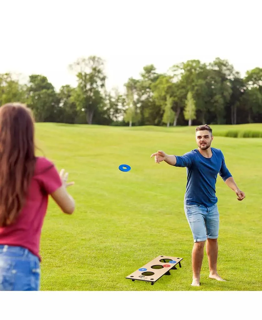 Trademark Global Hey Play 2-In-1 Washer Pitch And Beanbag Toss Set - Indoor Or Outdoor Wooden Classic Team Backyard And Tailgate Party Games For Kids And Adults 7