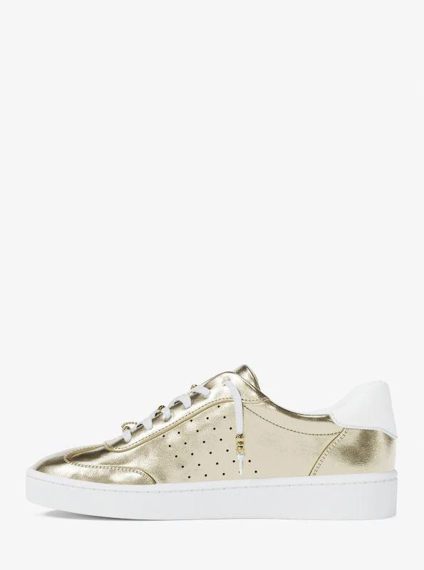 Michael Kors Scotty Embellished Metallic Leather Sneaker 4
