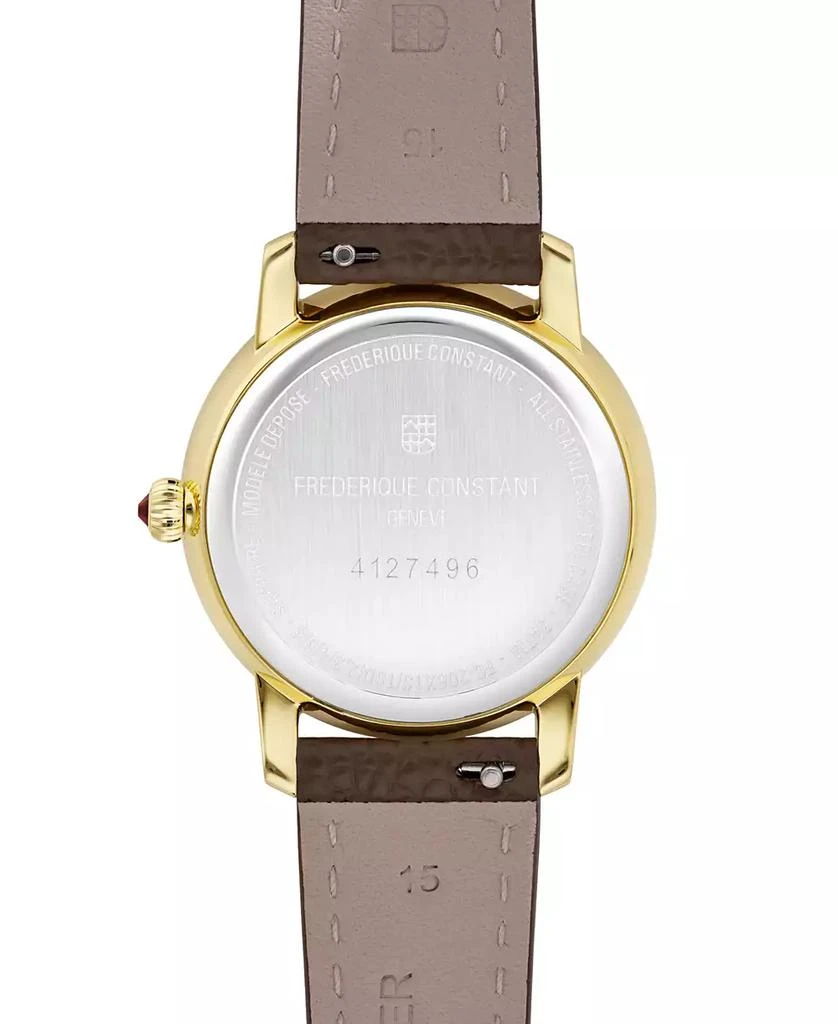 Frederique Constant Women
s Classics Quartz Moonphase Brown Leather Strap Watch 30mm 3