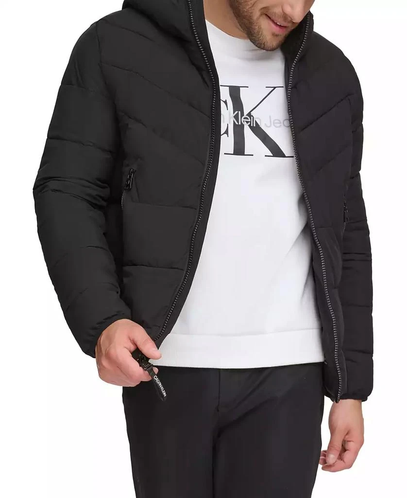 Calvin Klein Men's Chevron Stretch Jacket With Sherpa Lined Hood 3