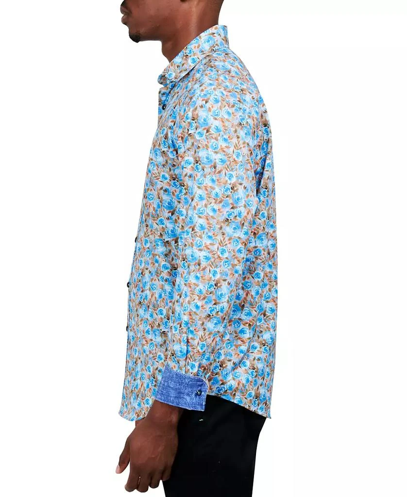 Society of Threads Men's Slim-Fit Performance Stretch Floral Print Long-Sleeve Button-Down Shirt 3