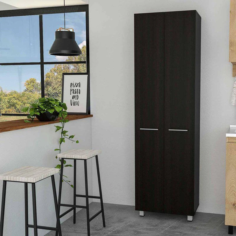 FM Furniture Pensacola Double Door Pantry Cabinet, Five Interior Shelves 1