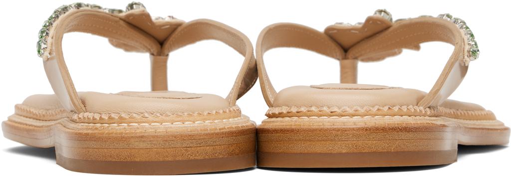 【Simone Rocha】ベージュ Embellished Flower ビーチサンダル Simone Rocha Beige Embellished Flower Flip-Flops - Sandals