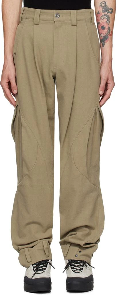 Hyein Seo Beige Cotton Cargo Pants 1