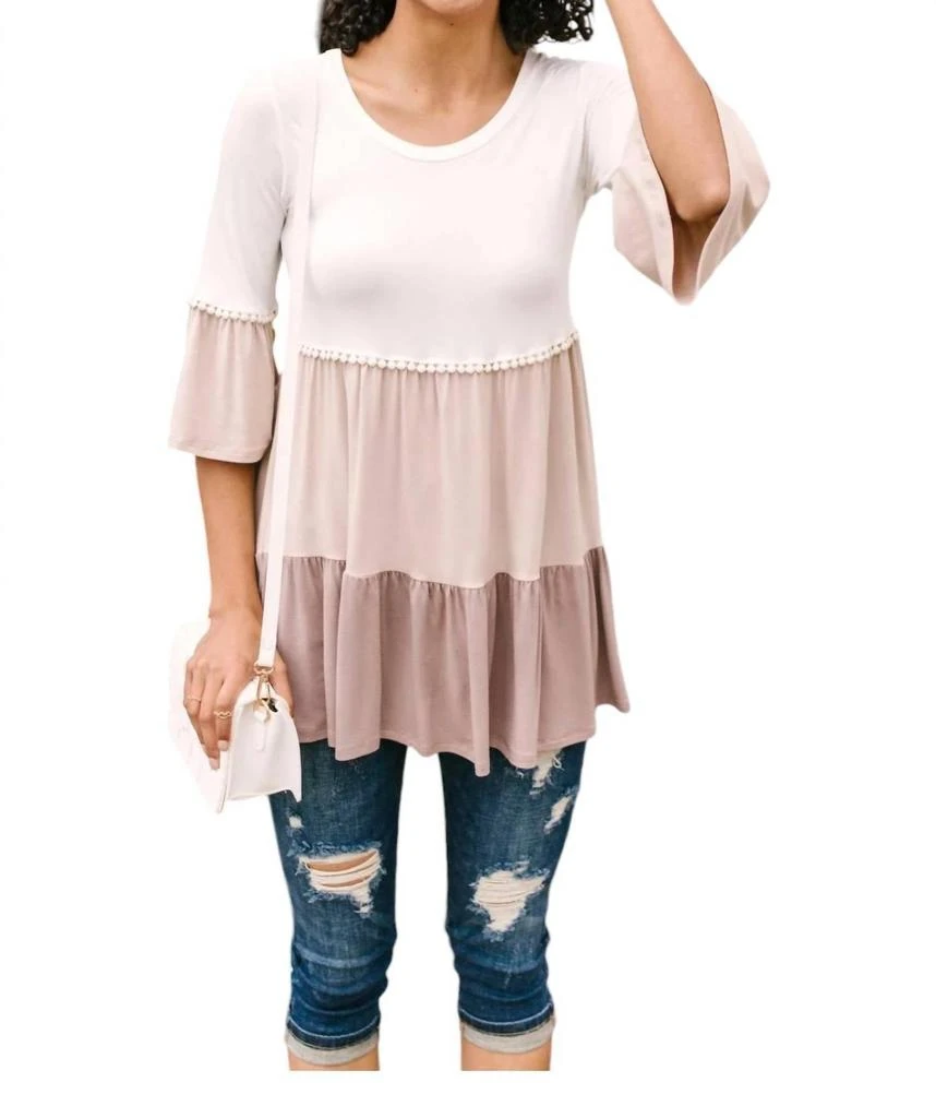 Celeste The Fanciful Flowing Top In Mocha 1