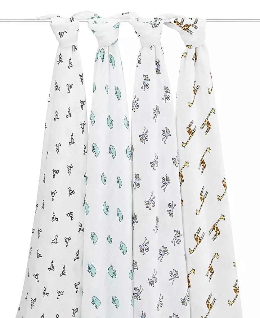 aden + anais Baby Boys or Baby Girls Jungle Swaddles, Pack of 4 2