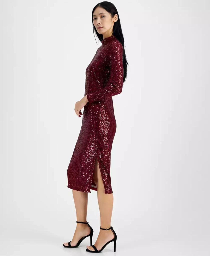 Anne Klein Women's Mock-Neck Sequin Midi Dress 4