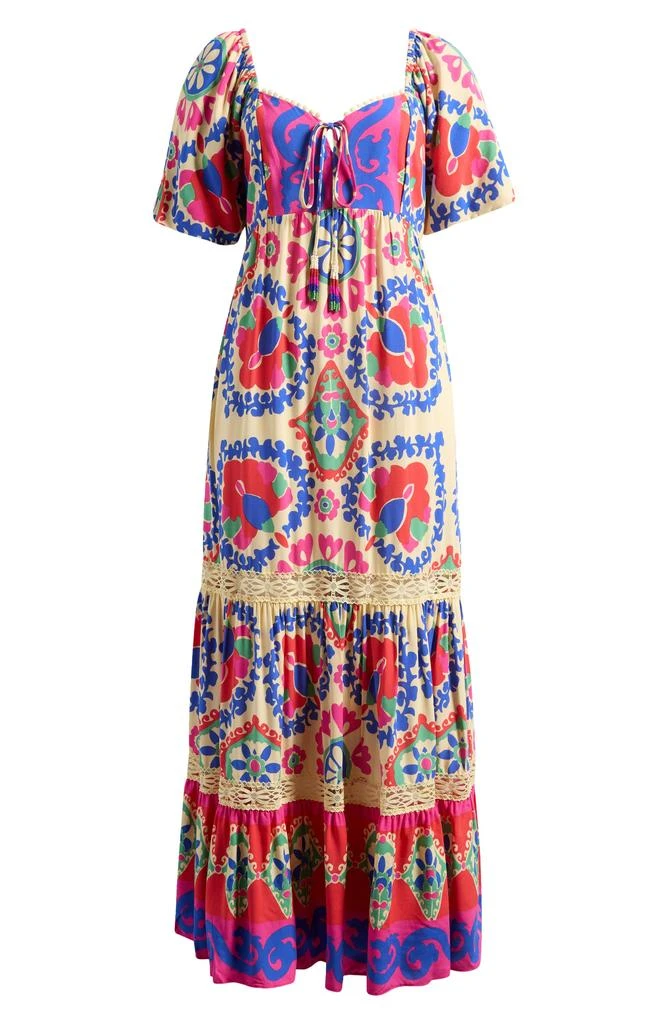 Vince Camuto Print Tiered Maxi Dress 6
