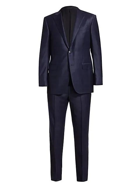 Zegna Plaid Single-Breasted Wool Suit 5