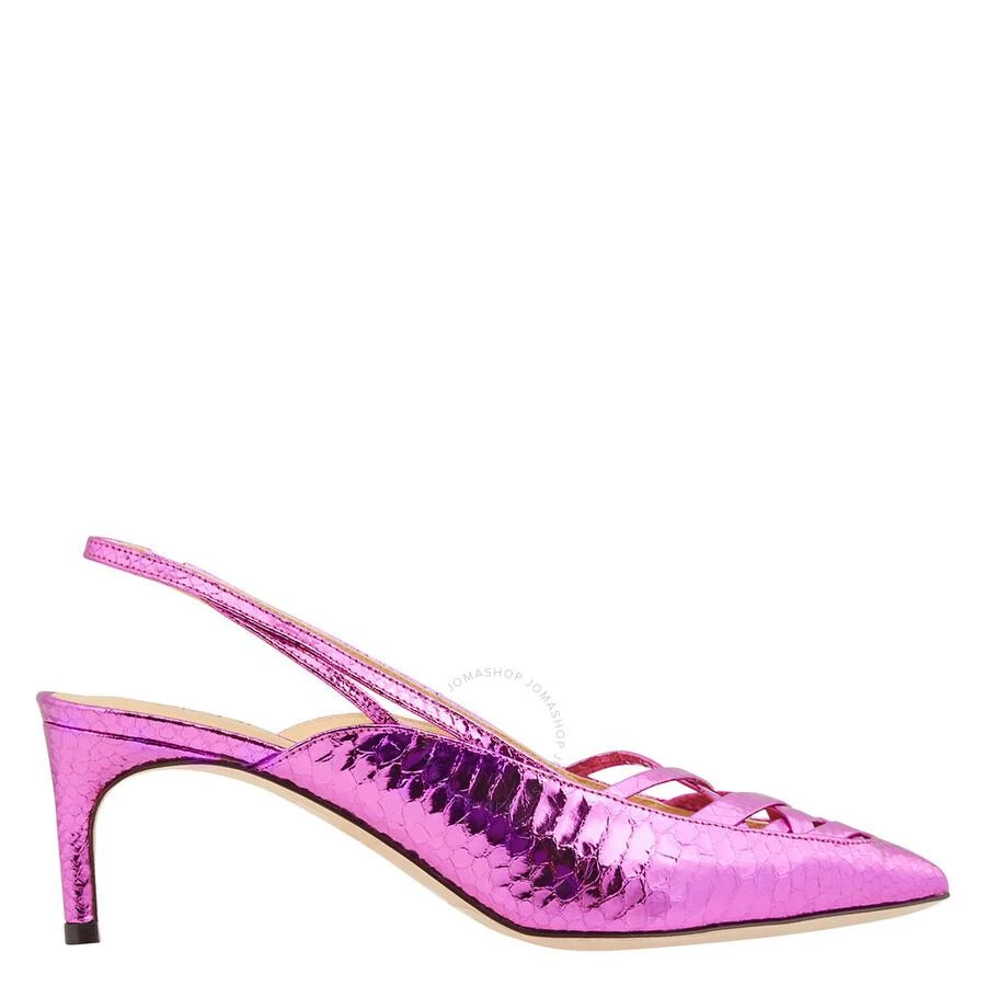 GIANNICO Fuchsia Amelia 60 Python Slingback Pumps 1