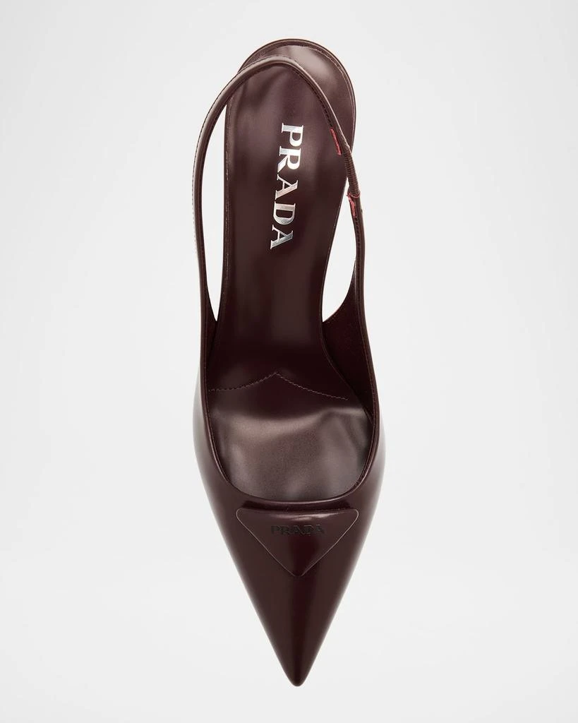 Prada Patent Padded Triangle Slingback Pumps 5