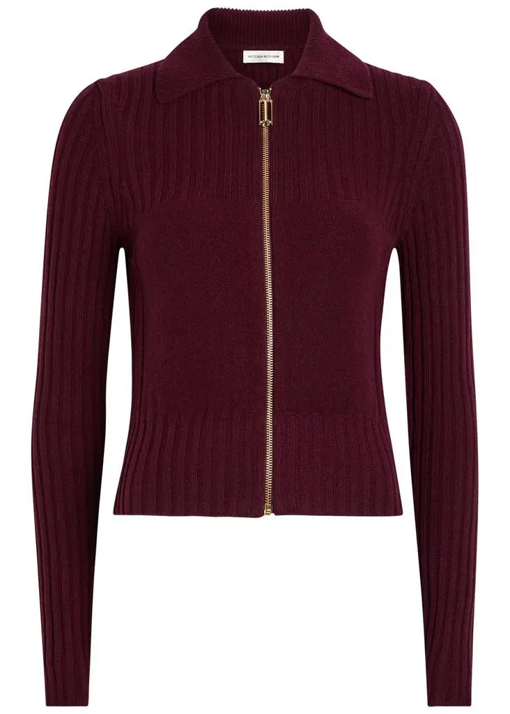Victoria Beckham Ribbed wool-blend cardigan