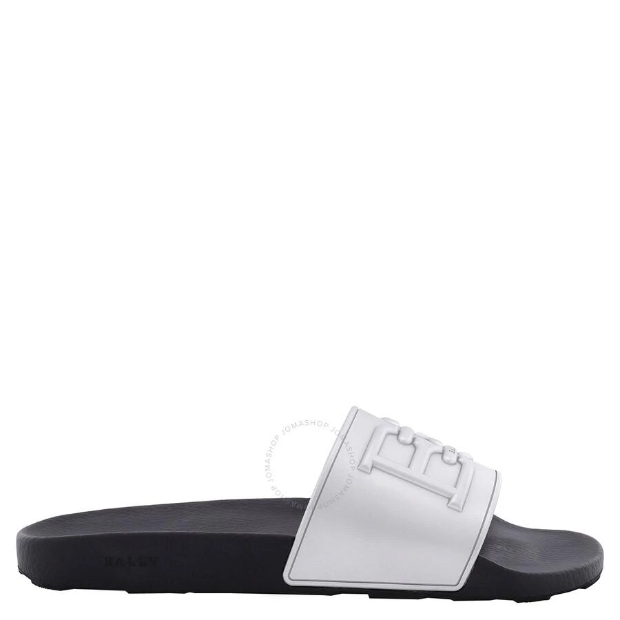 Bally Silver Scotty Rubber Slide Sandals 1