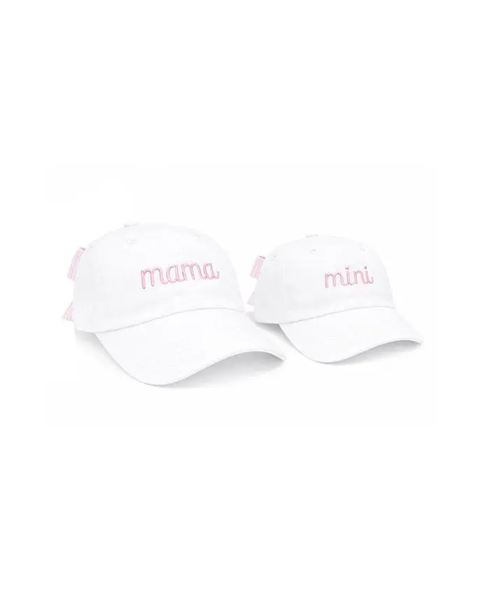 Bits & Bows Girls' Mama & Mini Bow Baseball Hat Set