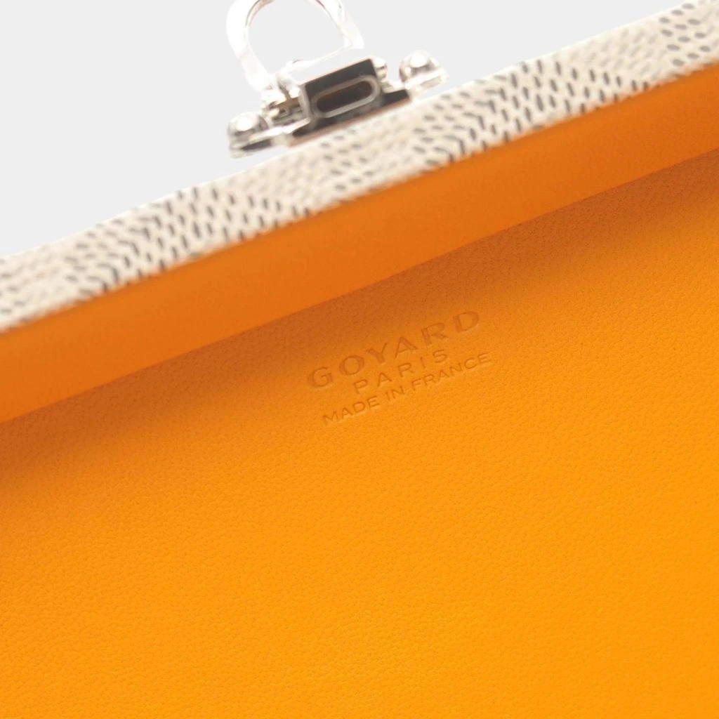 Goyard Goyard White Goyardine Coated Canvas Leather Minaudière Trunk Bag 6
