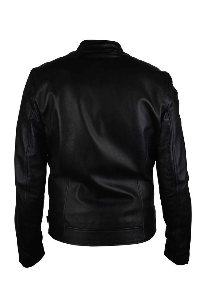 Philipp Plein Black Grained Leather Biker Jacket 3