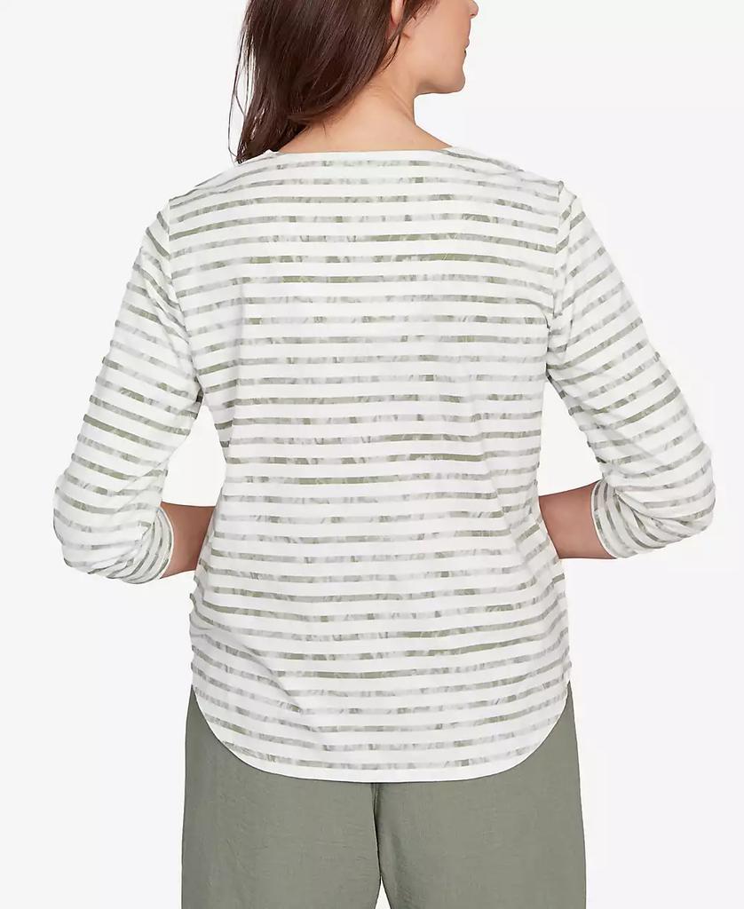 Alfred Dunner Women's Copper Canyon Textured Medallion Neckline Top
