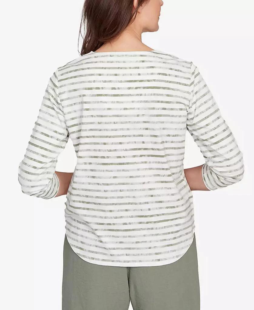 Alfred Dunner Women's Copper Canyon Textured Medallion Neckline Top 2