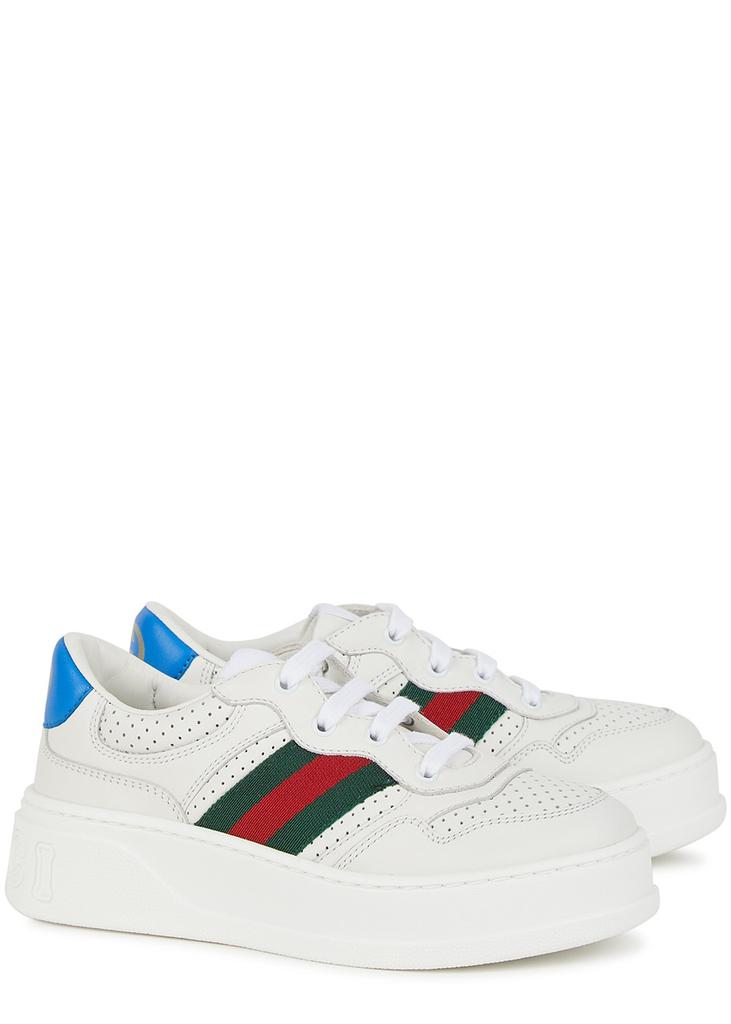 【美品】GUCCI キッズ　スニーカー　27(17.5～18) グッチ キッズ〔チルドレンズ〕ウェブ付き レザー スニーカー | GUCCI® JP