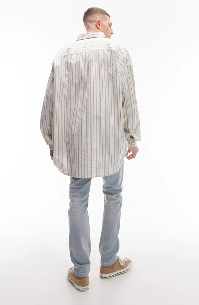 Topman Extreme Oversize Stripe Button-Up Shirt 3