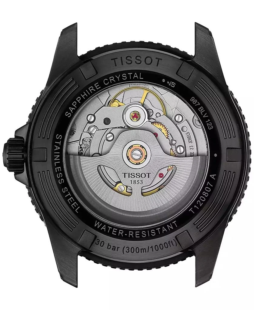Tissot Men's Swiss Automatic Seastar 1000 Powermatic 80 Black PVD Stainless Steel Bracelet Watch 40mm 2