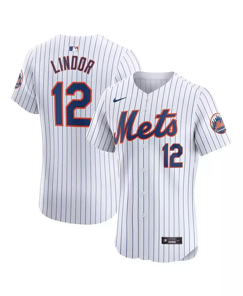 NIKE Men's Francisco Lindor White New York Mets Home Elite Jersey 1