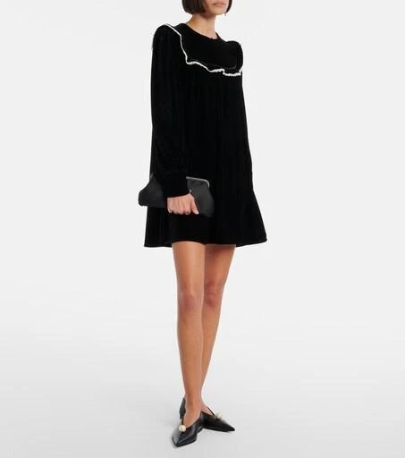 ganni black velvet dress Cutout velvet midi dress in black - Ganni