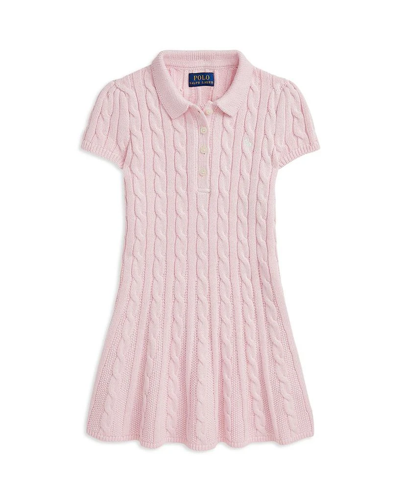 Ralph Lauren Girls' Cable Knit Cotton Polo Sweater Dress - Little Kid, Big Kid 1